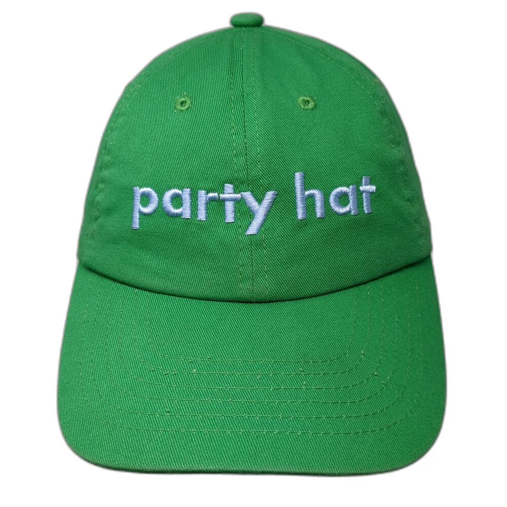 Kate Spade New York Baseball Cap Green One Size Party Hat Embroidered Cotton